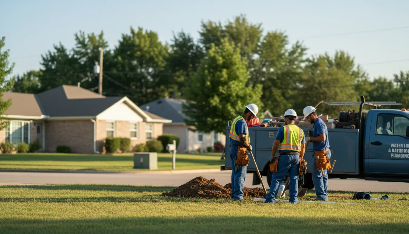 Residential water line and bathroom plumbing service in Bellville, OH